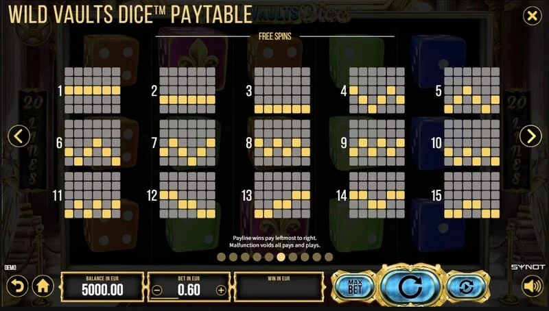 Wild Vaults Dice - kart rengine göre ikiye katlama ile Card Gamble ekranı